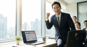 AI 도구로 업무 효율을 높인 성공적인 직장인