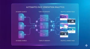 프로그래매틱 SEO 템플릿 자동화 시스템과 대량 페이지 생성 프로세스 다이어그램